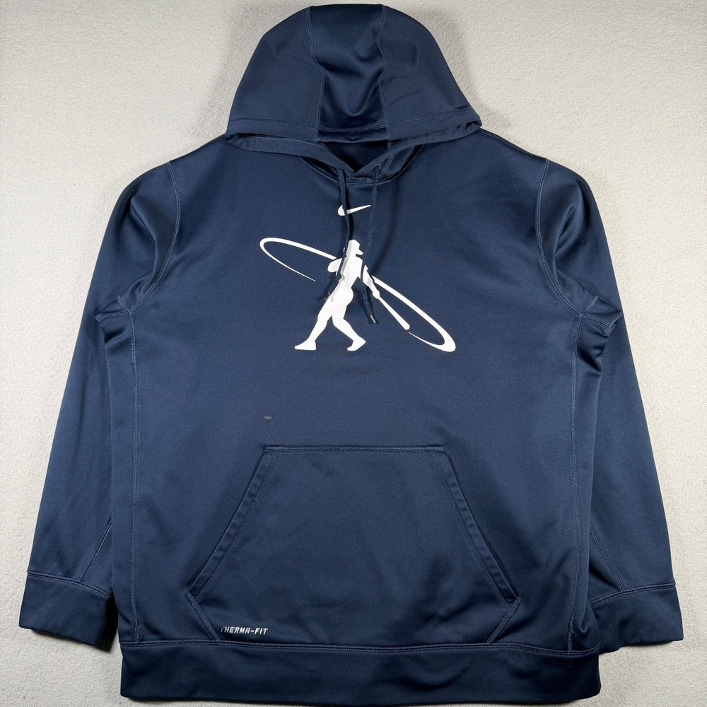 Nike Baseball Therma-FIT Hoodie Mens XXL Navy Blue Pullover 818138-419